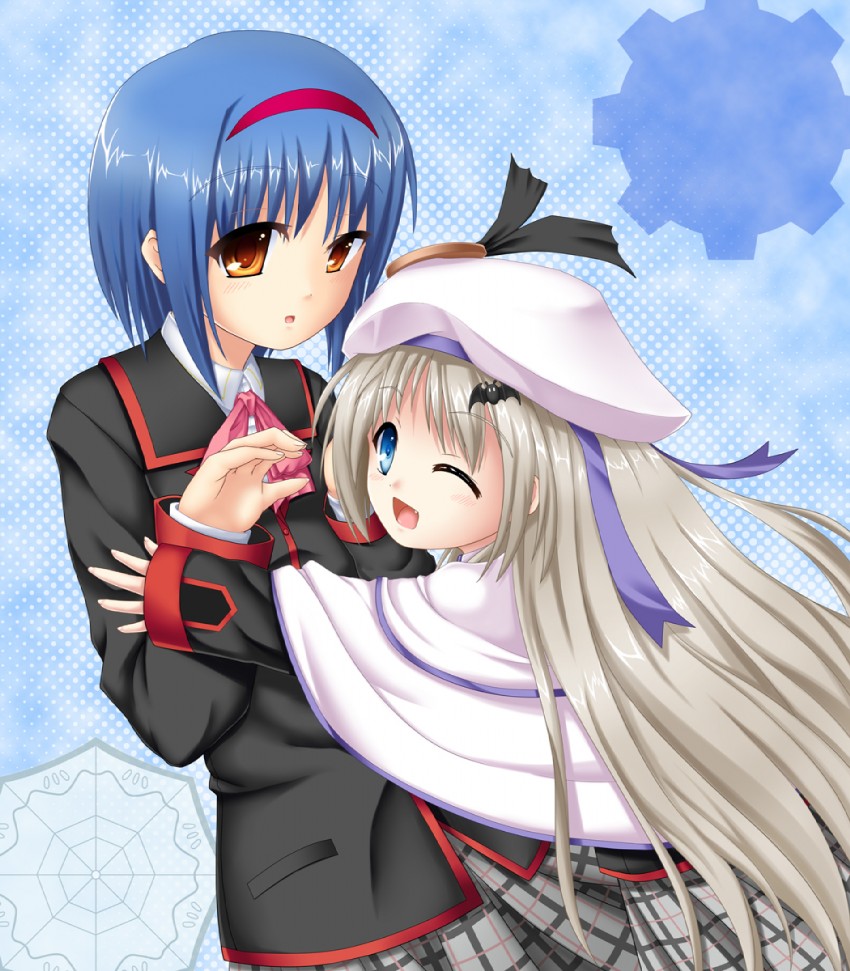 noumi kudryavka and nishizono mio (little busters!) drawn by nin_(sinobili)
