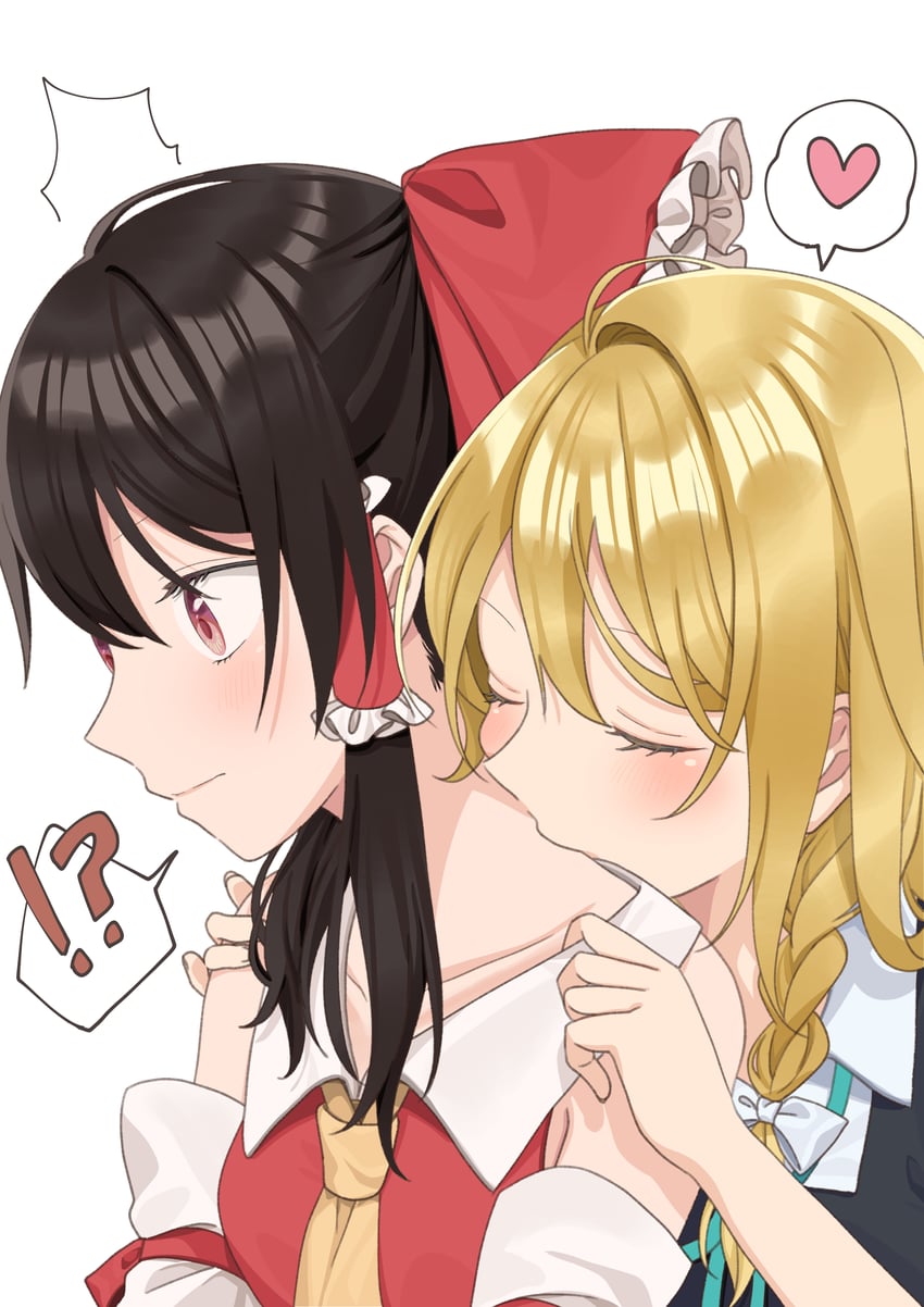 hakurei reimu and kirisame marisa (touhou) drawn by tsuno_no_hito