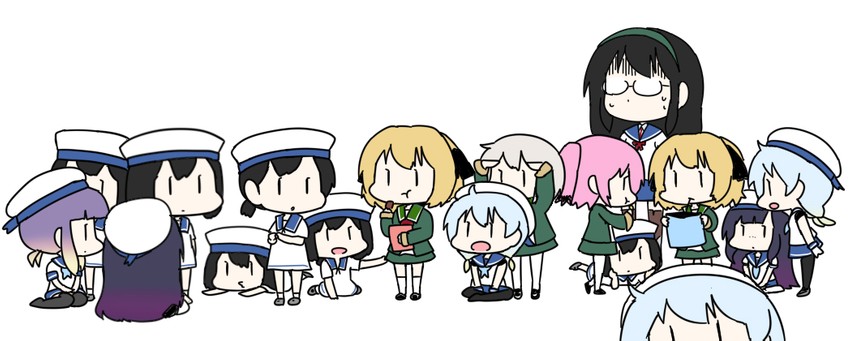 ooyodo, tsushima, sado, matsuwa, hiburi, and 4 more (kantai collection) drawn by pon_(0737)