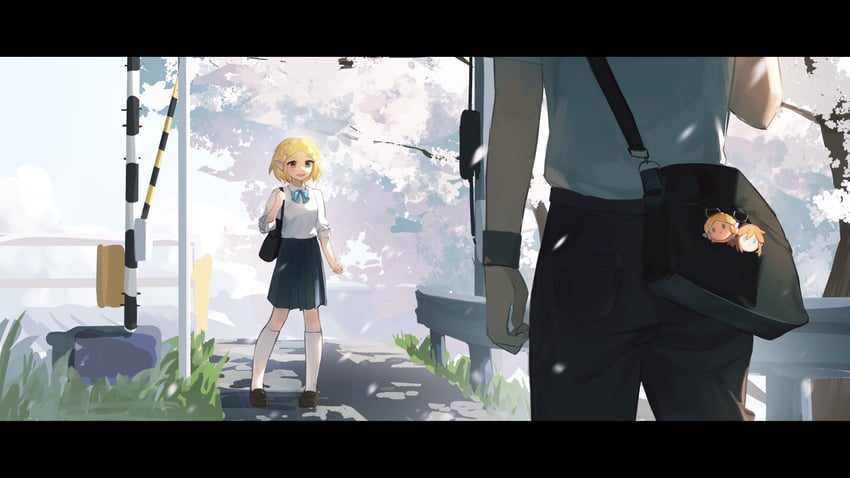 link and princess zelda (the legend of zelda and 1 more) drawn by yumiyumo3o