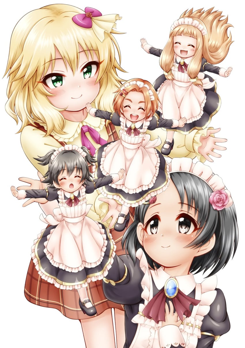 sakurai momoka, akagi miria, sasaki chie, ichihara nina, and ryuzaki kaoru (idolmaster and 1 more) drawn by regular_mow