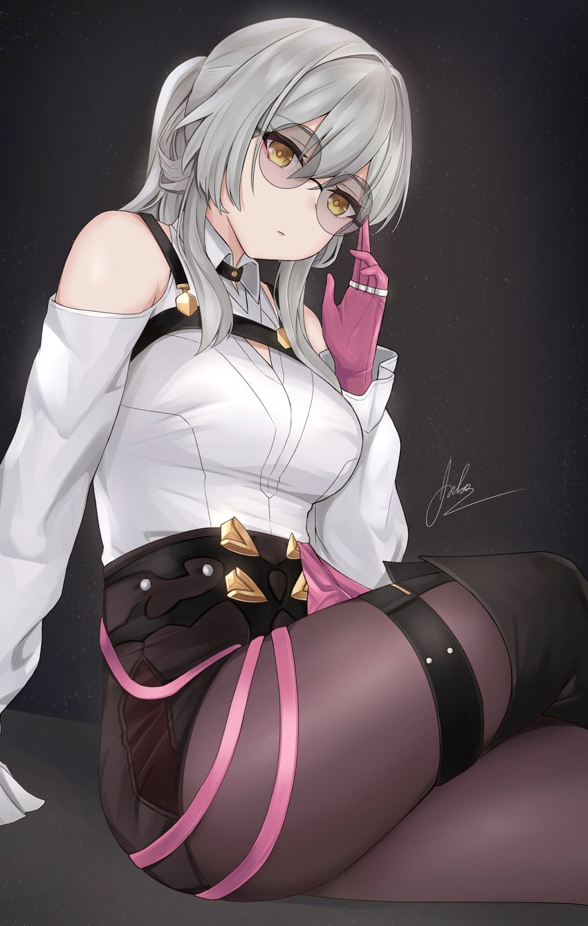 trailblazer, stelle, and kafka (honkai and 1 more) drawn by aoikito_lavender086