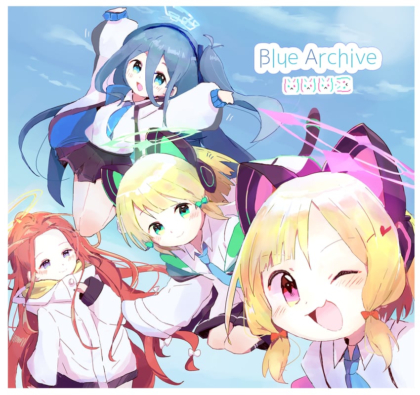 aris, momoi, midori, and yuzu (blue archive) drawn by hatsuhate