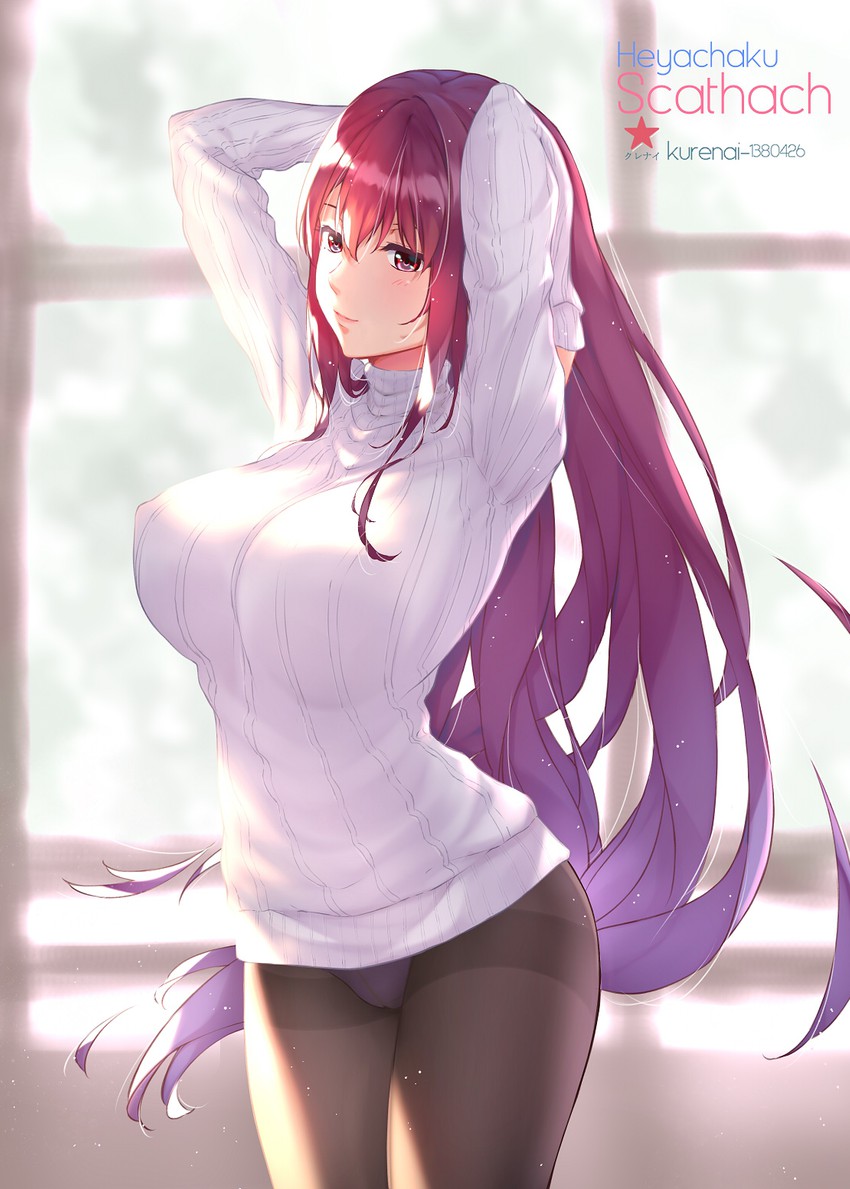 scathach (fate and 1 more) drawn by kurenaiz_(kureniz)