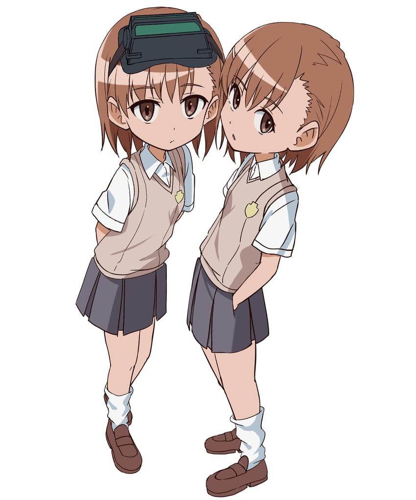 misaka mikoto and misaka imouto (toaru majutsu no index and 1 more) drawn by pension_z