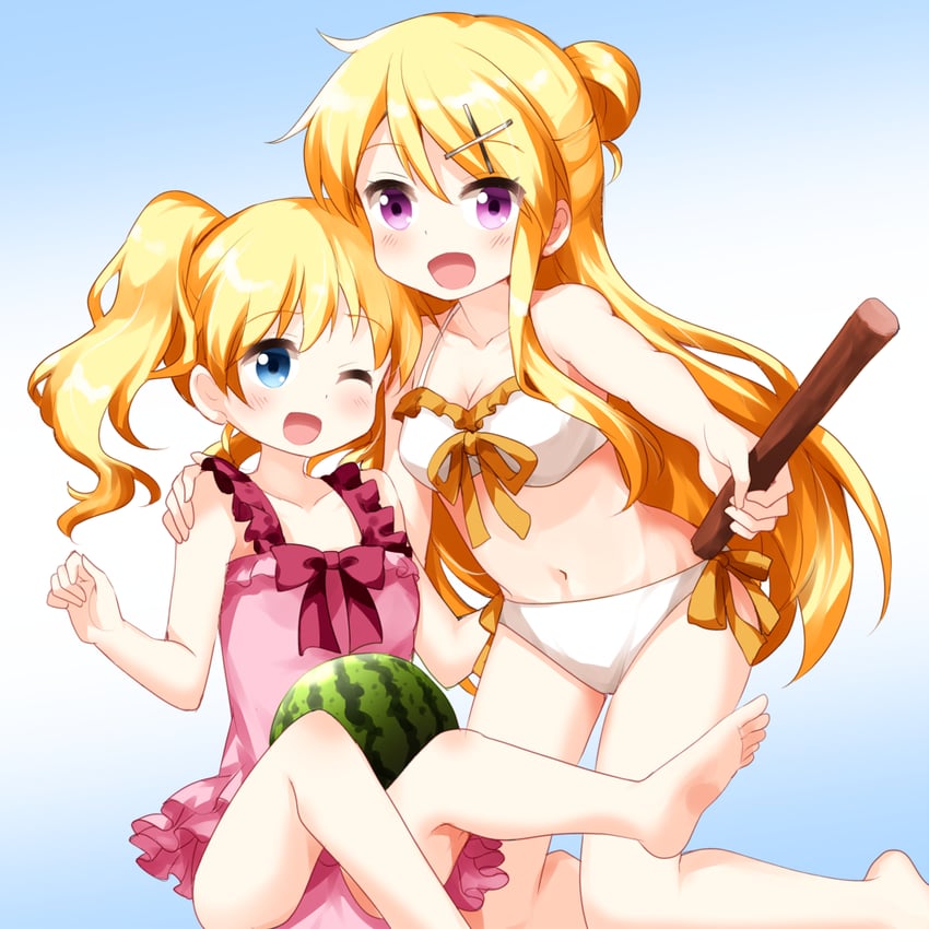 kujou karen and alice cartelet (kin-iro mosaic) drawn by ruu_(tksymkw)