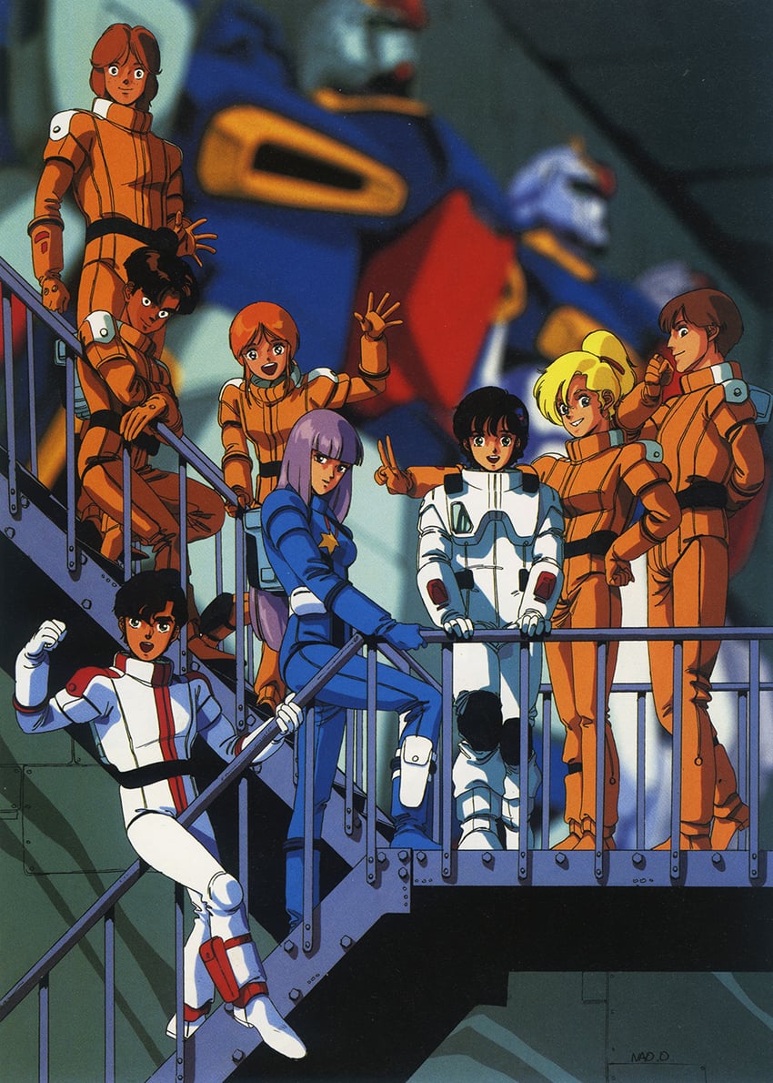 elpeo puru, zeta gundam, judau ashta, roux louka, zz gundam, and 6 more (gundam and 1 more) drawn by onda_naoyuki