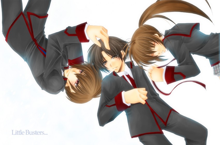 natsume rin, naoe riki, and natsume kyousuke (little busters!) drawn by seizawa_aki