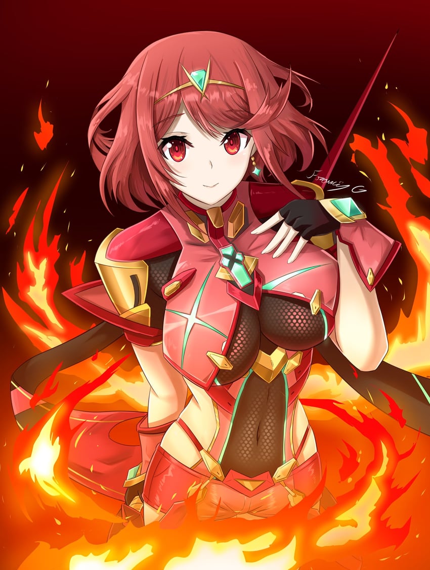 pyra (xenoblade chronicles and 1 more) drawn by fgsketch