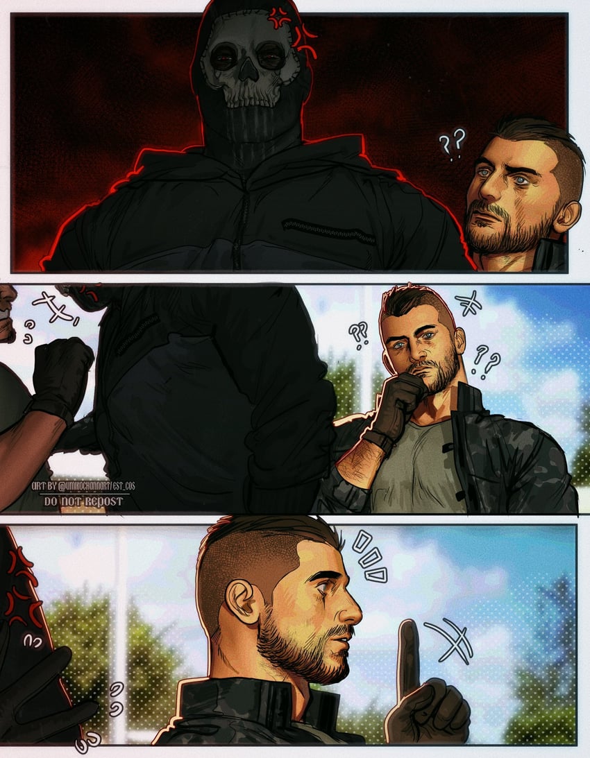 ghost and soap (call of duty and 1 more) drawn by umikochannart