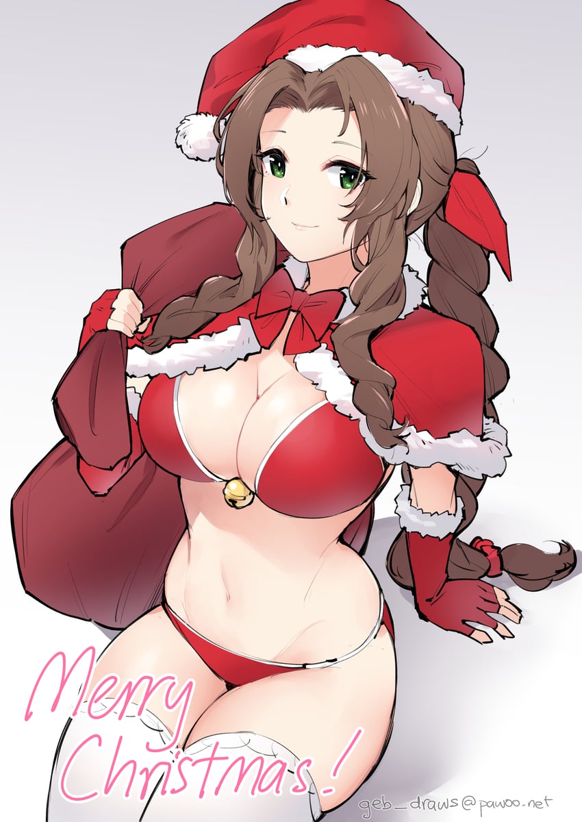 aerith gainsborough (final fantasy and 1 more) drawn by ge-b