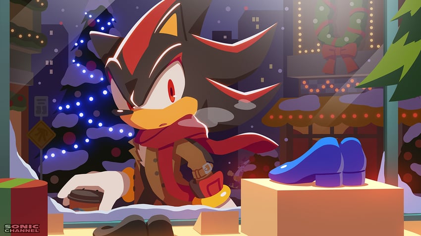 shadow the hedgehog and big the cat (sonic and 1 more) drawn by karasuno_yui