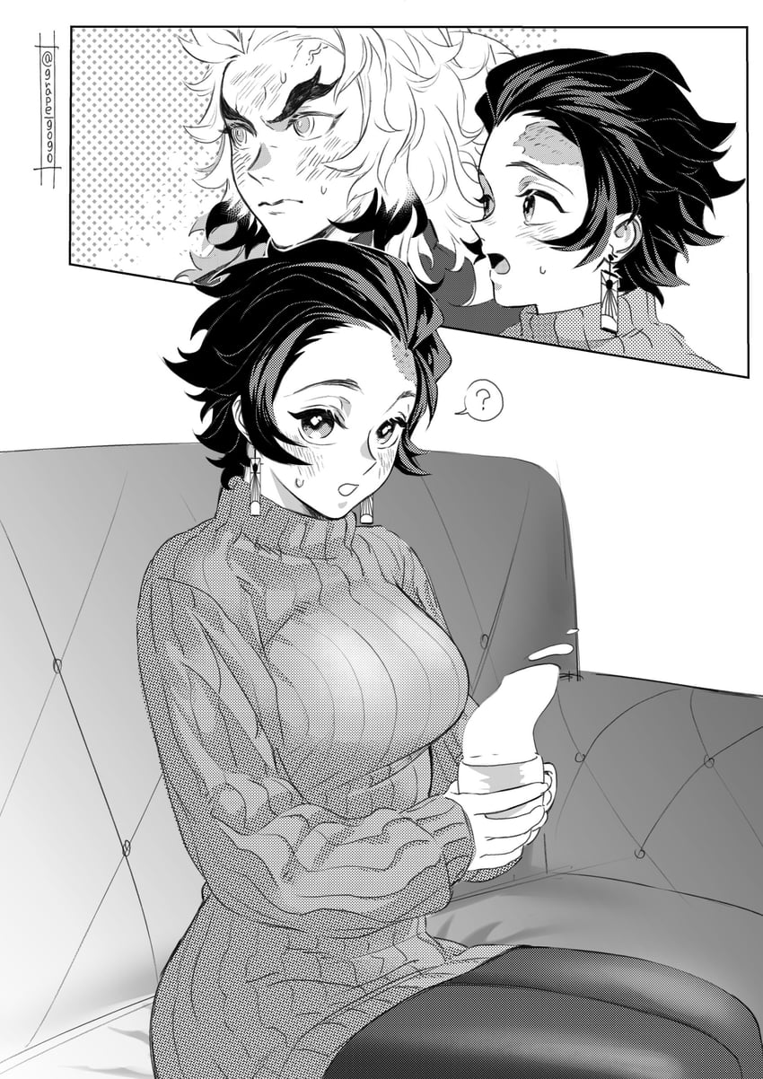 kamado tanjirou and rengoku kyoujurou (kimetsu no yaiba) drawn by grape_gogo
