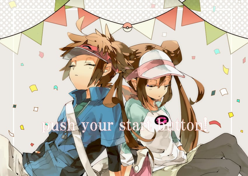 rosa and nate (pokemon and 1 more) drawn by 2-qzkn