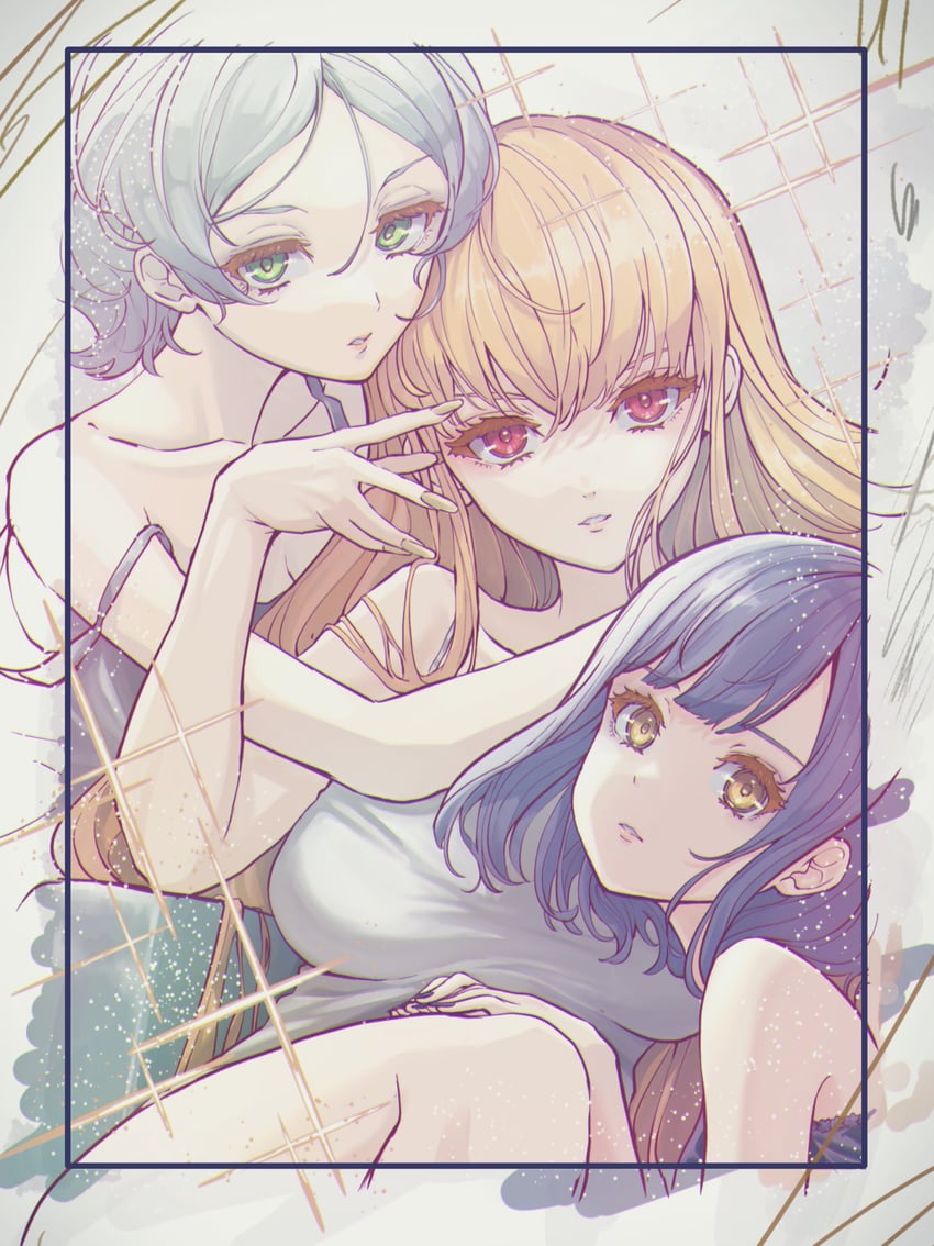 kurogane tama, shirokane aki, and haijima ginka (denonbu) drawn by wanowanoji67