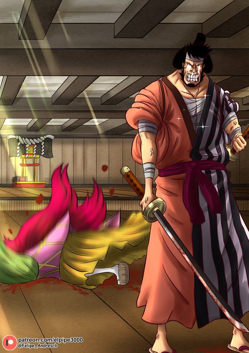kinemon and kurozumi kanjuro (one piece) drawn by elpipe_3000