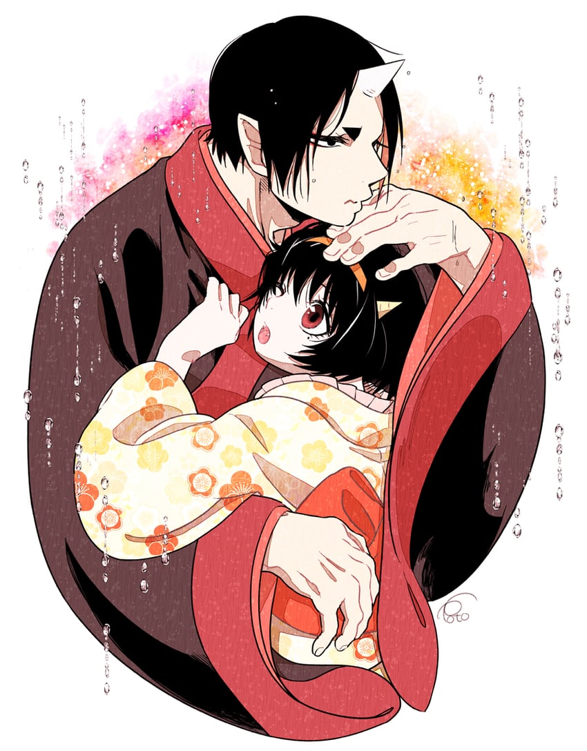 hoozuki and peach maki (hoozuki no reitetsu) drawn by e-0057