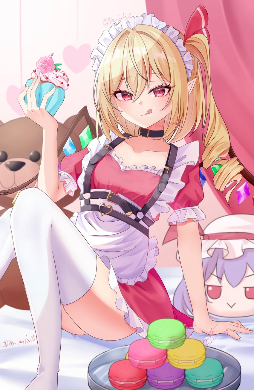 remilia scarlet and flandre scarlet (touhou) drawn by wa_layla