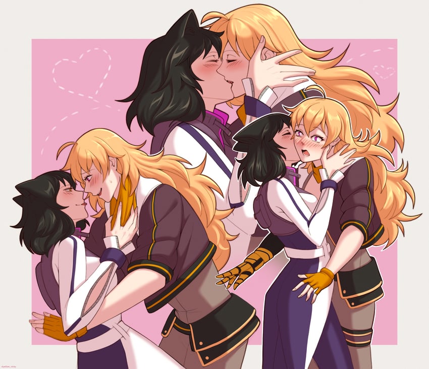 yang xiao long and blake belladonna (rwby) drawn by yellow_nicky