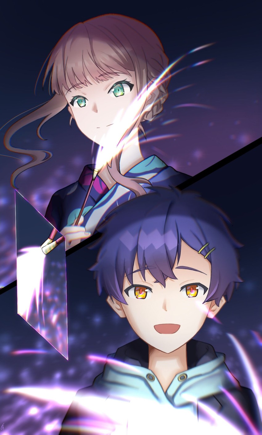 minami yume and asanaka yomogi (gridman universe and 1 more) drawn by 5casiosi