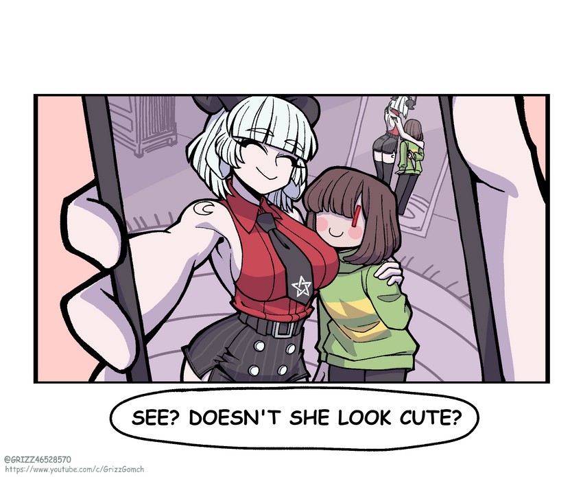 chara and baphomet (original and 2 more) drawn by grizz