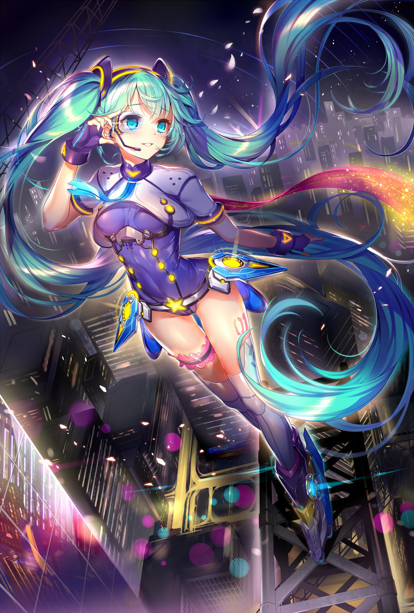 hatsune miku (vocaloid and 1 more) drawn by yingtao