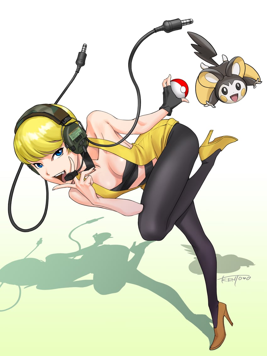 elesa and emolga (pokemon and 1 more) drawn by o-dutch