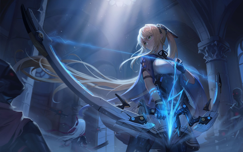 alpha, bianca, alpha: crimson abyss, and bianca: veritas (punishing: gray raven) drawn by duoyu_zhuan_qing