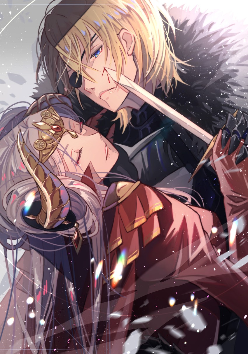 edelgard von hresvelg and dimitri alexandre blaiddyd (fire emblem and 1 more) drawn by kariya_(mizore)
