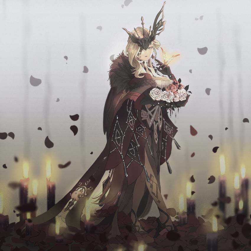 signora and crimson lotus moth (genshin impact) drawn by mem_(mem_ureru)