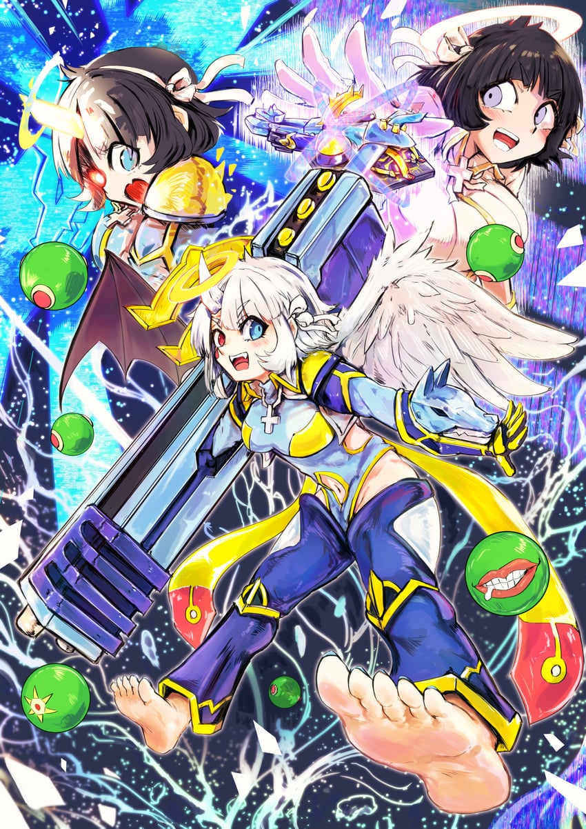 azazel, loremaster, magnagarurumon, and sephirothmon (digimon and 1 more) drawn by icarus_(2010741)