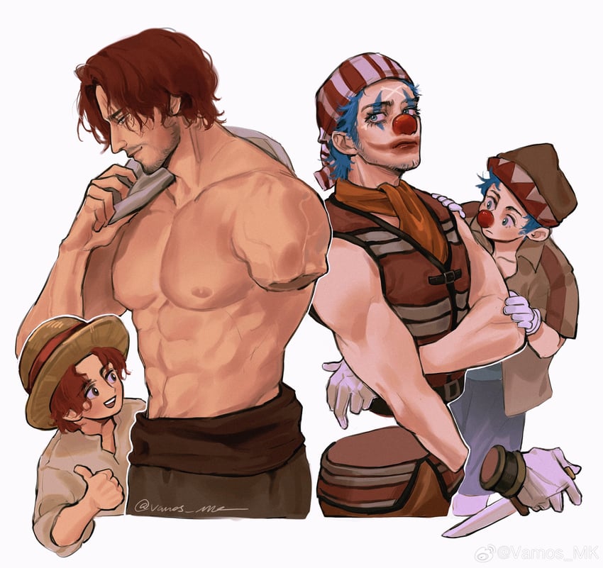 shanks and buggy the clown (one piece) drawn by vamos_mk