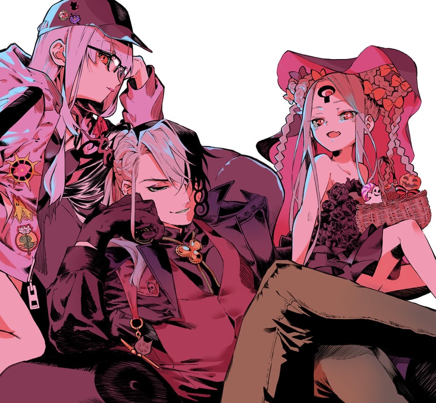 abigail williams, kama, ashiya douman, angra mainyu, and yog-sothoth (fate and 1 more) drawn by sakura_(skr_i)
