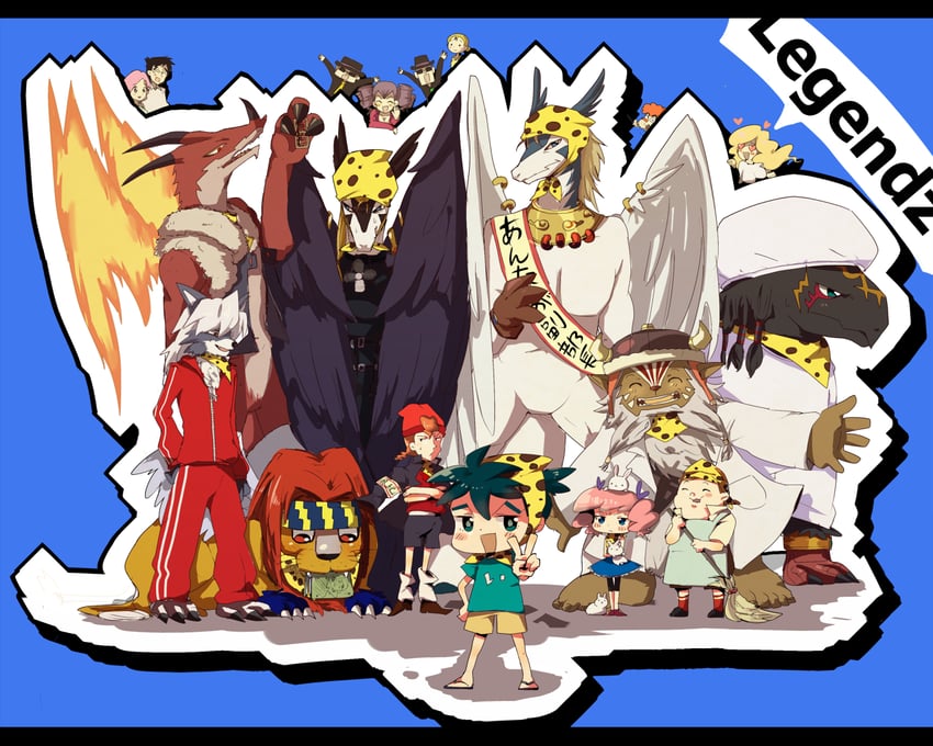shiron, ranshiin, shuzo matsutani, greedo, garion, and 19 more (legendz) drawn by nakana