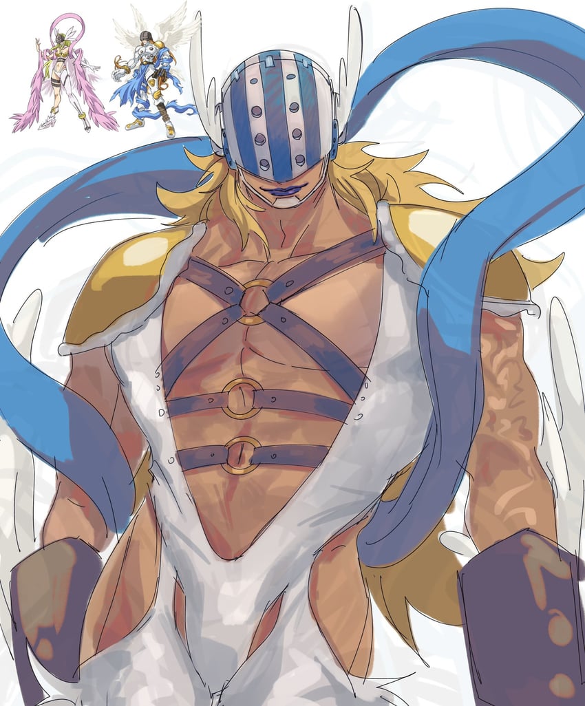 angewomon, killer, and angemon (one piece and 1 more) drawn by denisefanta