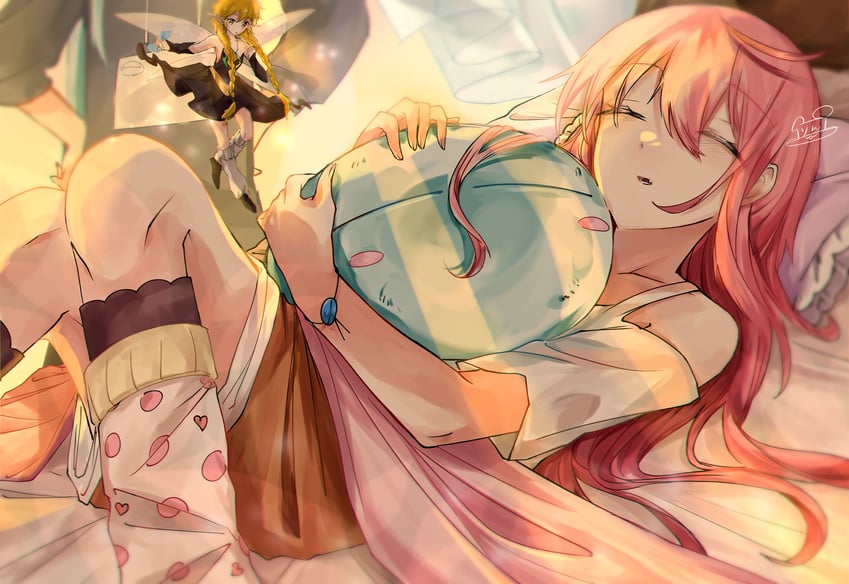 rimuru tempest, milim nava, and ramiris (tensei shitara slime datta ken) drawn by rin862230