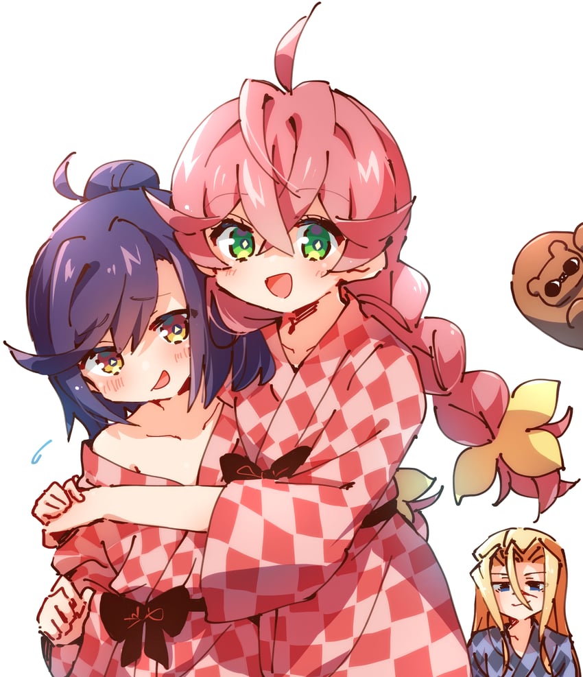 berry blossom, date chizuko, and kuma kaijin (acro trip) drawn by nyaa_(nnekoron)