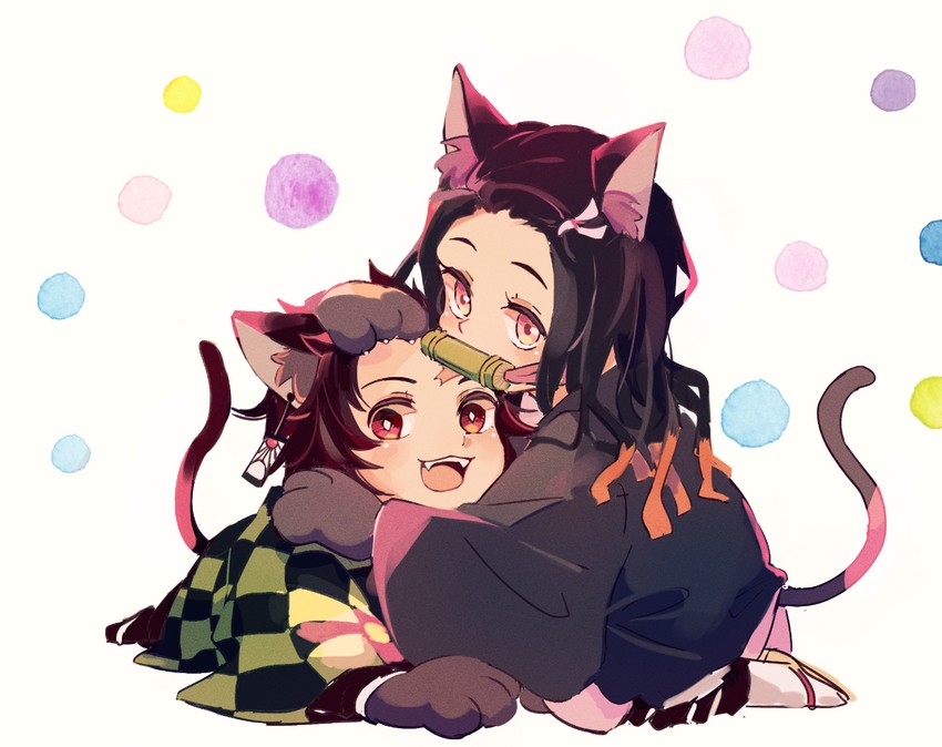 kamado nezuko and kamado tanjirou (kimetsu no yaiba) drawn by shimotsuki_shima