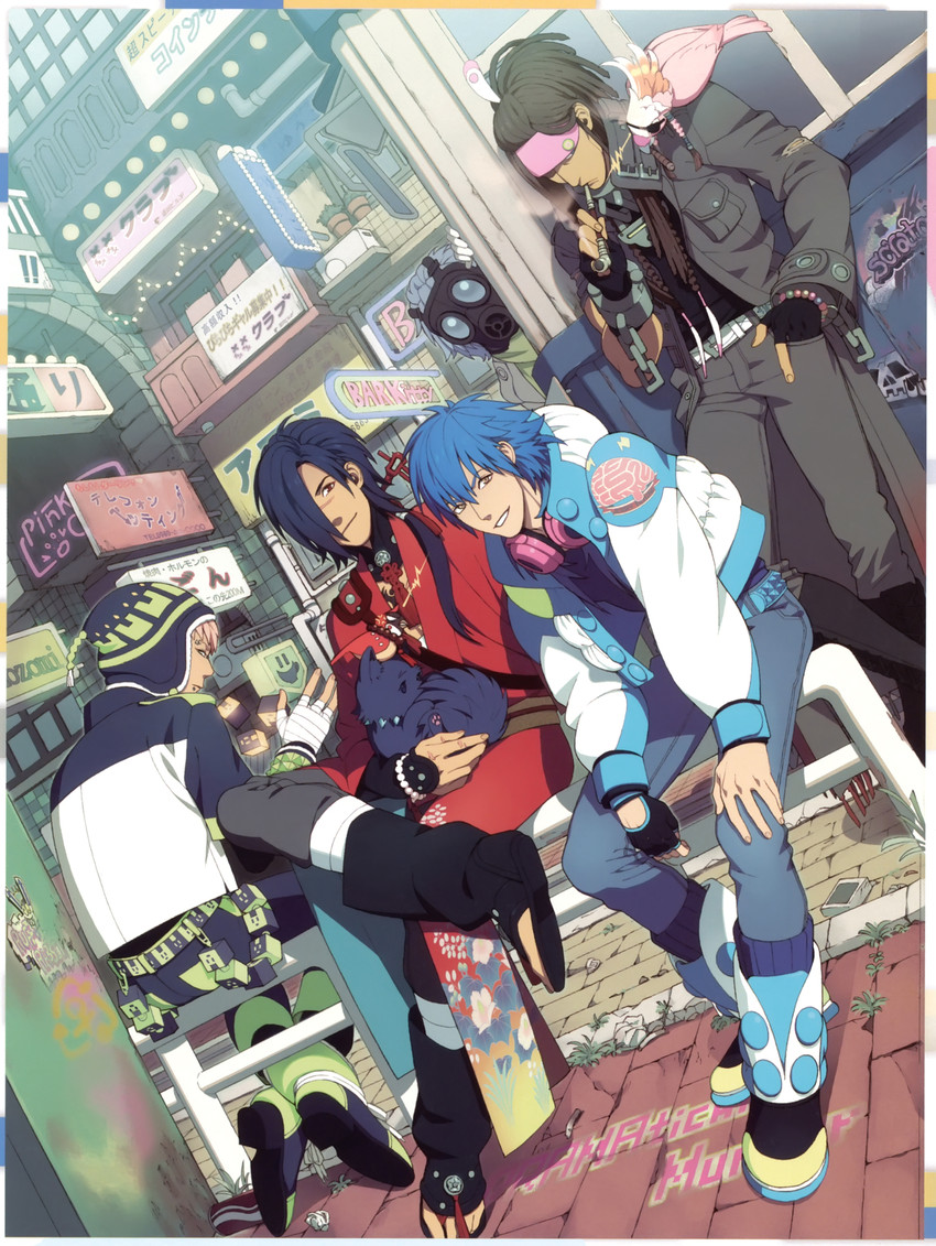 seragaki aoba, ren, noiz, koujaku, clear, and 3 more (dramatical murder and 1 more) drawn by honya_lala