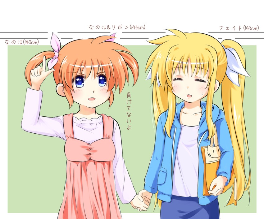 fate testarossa and takamachi nanoha (lyrical nanoha and 2 more) drawn by kerorokjy