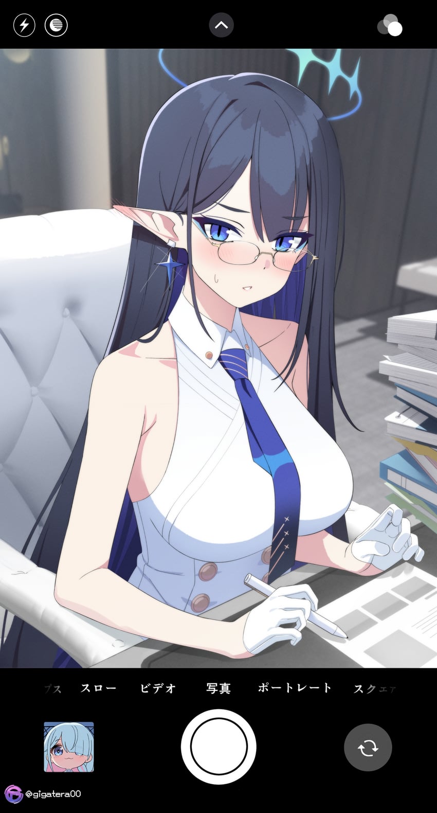 rin and general student council president (blue archive) drawn by giga-tera