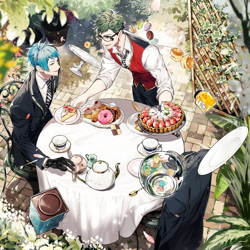 jade leech and trey clover (twisted wonderland) drawn by tatsuta_age