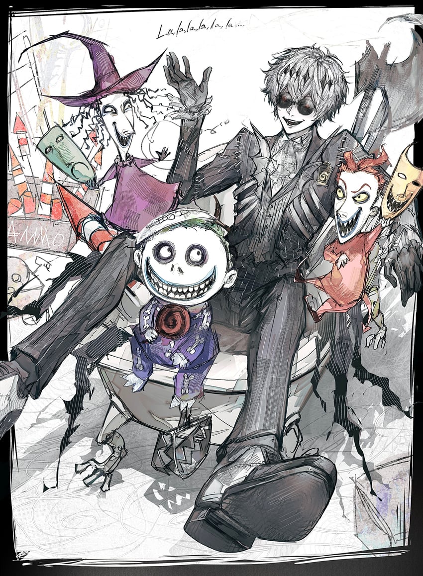 skully j. graves, shock, lock, and barrel (twisted wonderland and 1 more) drawn by ho9_999