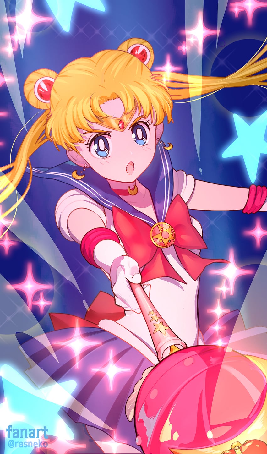 tsukino usagi and sailor moon (bishoujo senshi sailor moon and 1 more) drawn by rasneko