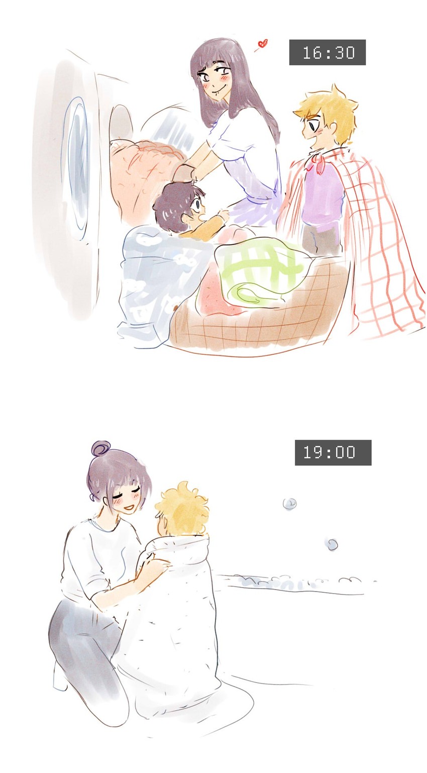 hyuuga hinata, uzumaki boruto, and uzumaki himawari (naruto) drawn by j.yuuba