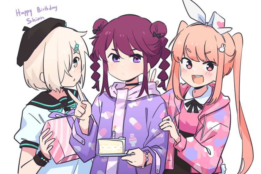 sakurano mimito, inubousaki shian, and minakami hina (denonbu) drawn by seal_007