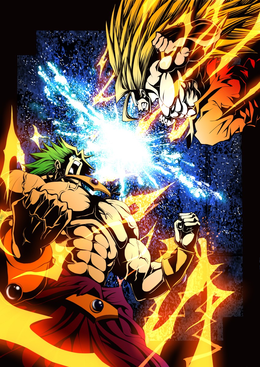 son goku and broly (dragon ball and 1 more) drawn by givuchoko