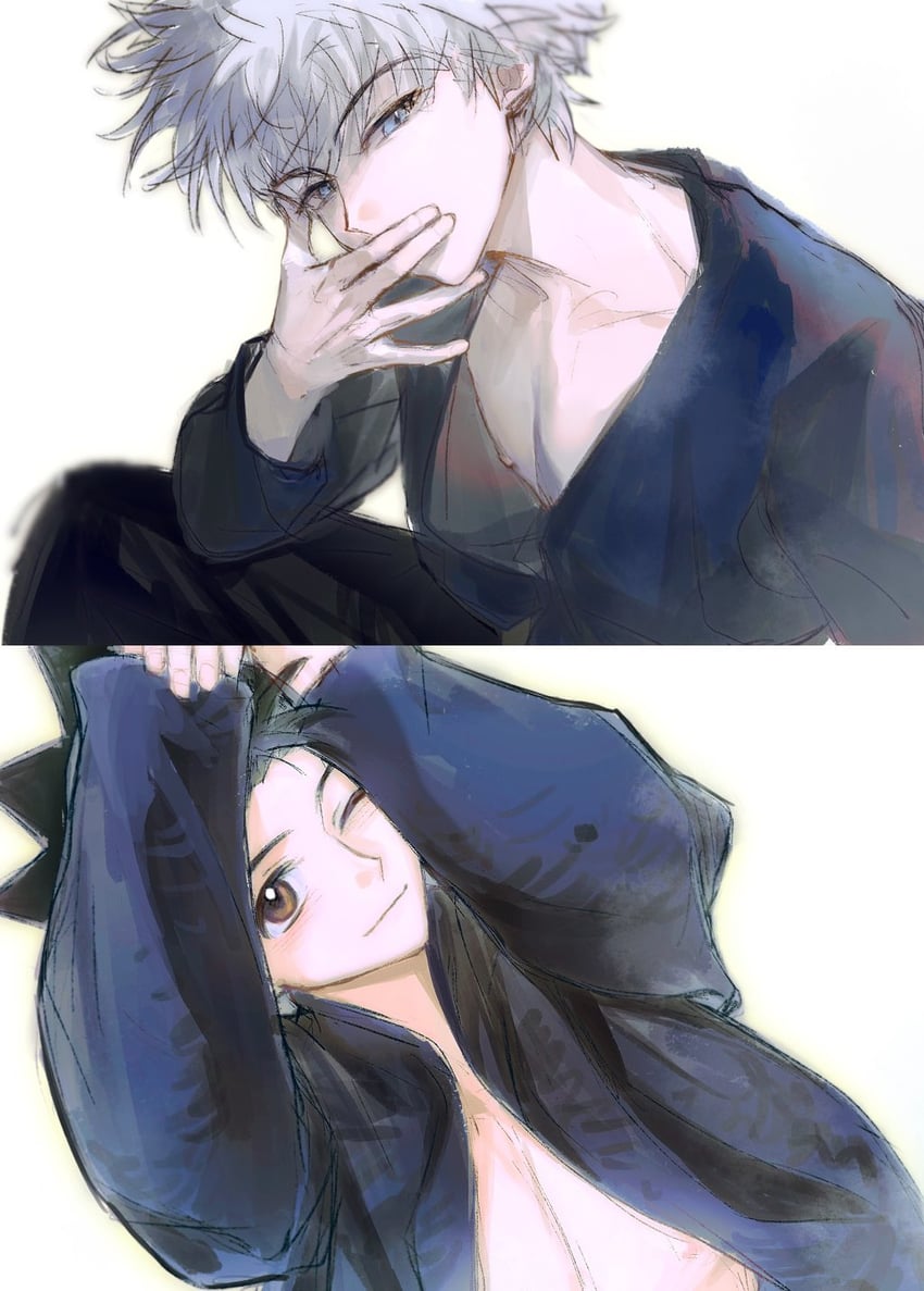 killua zoldyck and gon freecss (hunter x hunter) drawn by gelb