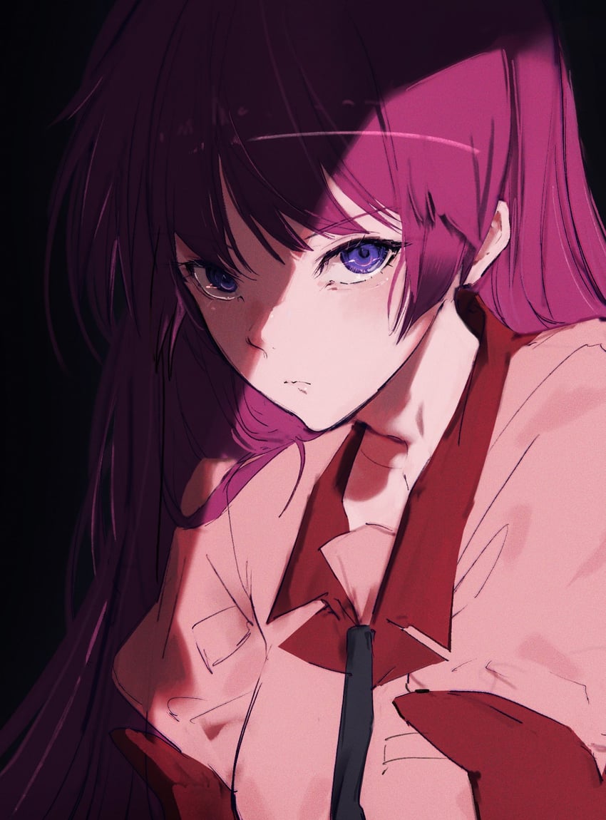 senjougahara hitagi (monogatari and 1 more) drawn by moku_(muooku)