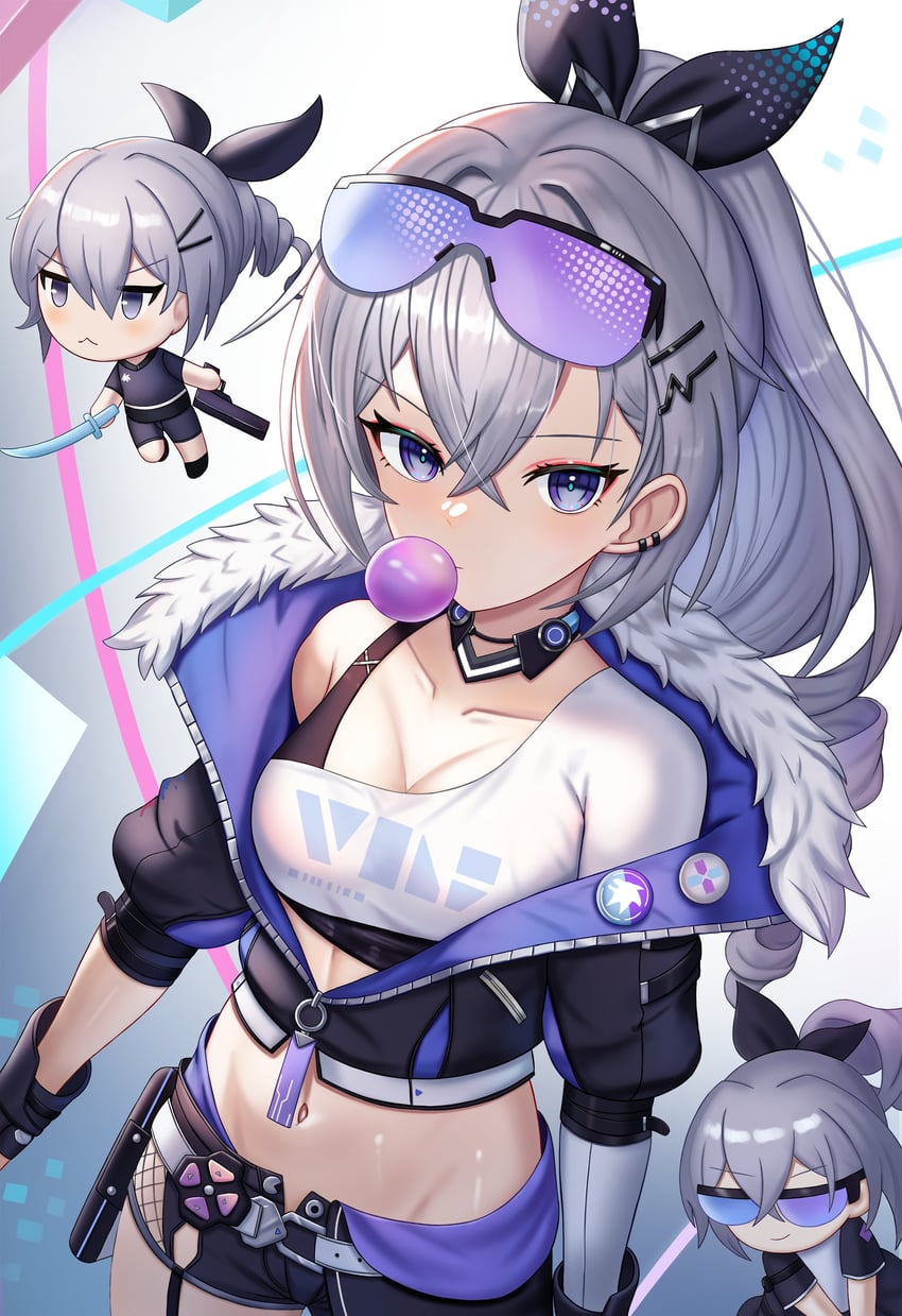 silver wolf (honkai and 1 more) drawn by melreon